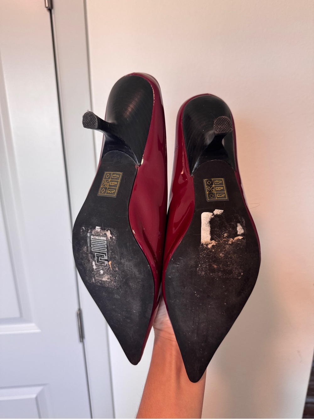 Jeffrey Campbell Burgundy Patent Pointed Mules - Picture 3 of 3
